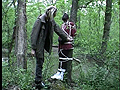 PLAY: Curvy brunette Julie Simone is tied up from her head to her toes from a creepy guy