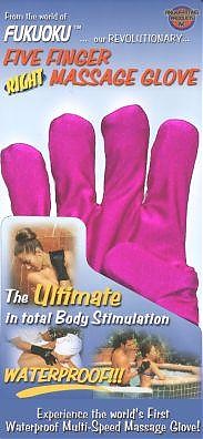 Five Finger Massage Glove Left Handed Fuchsia
