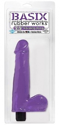 Basix Purple 7.5" Vibrating Dong