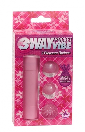 3- Way Pocket Vibe W/ Pouch - Pink