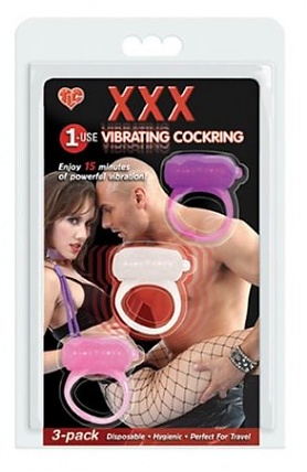 Xxx 1-Use Vibrating Cockring 3 Pk