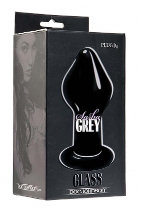 Sasha Grey Signature Large Plug - Black Glass Sasha Grey Signature Large Plug - Black Glass