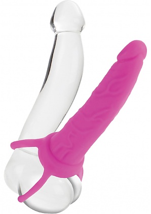 Silicone Love Ride Beaded Dual Penetrator Pink