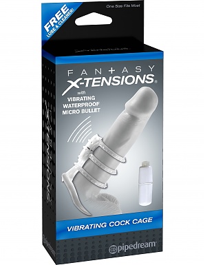 Fantasy X-Tensions Vibrating Cock Cage Clear