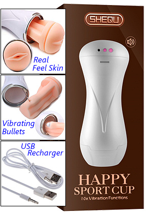 Happy Sport Cup : 10 Vibration Modes & Moaning Sounds Male Masturbator