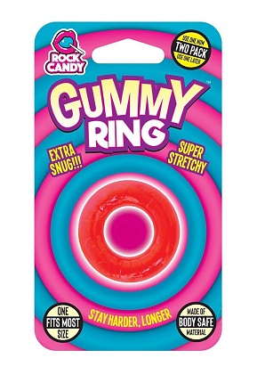 Rock Candy Gummy Ring Cock Ring One Size Fits Most Red