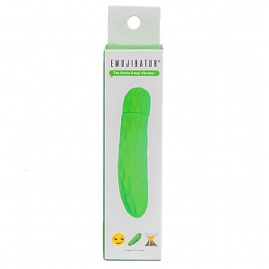 Emojibator The Pickle Emoji Silicone Vibrator Waterproof Green 4.60 Inches