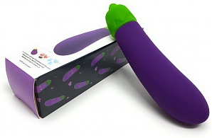 Emojibator The Eggplant Emoji Silicone Vibrator Waterproof Purple 4.8 Inches