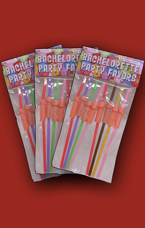 Bachelorette Party Penis Straws 3-Pack