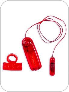 CUDDLES VIB.COCK RING & CLIT BUMPER RED