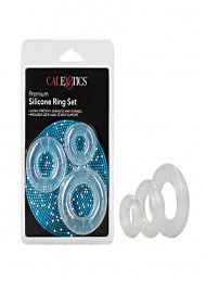 Premium Silicone Cock Ring Set - Clear (190965)
