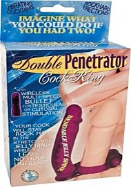 Double Penetrator Cock Ring With Bendable Dildo Purple (70422)